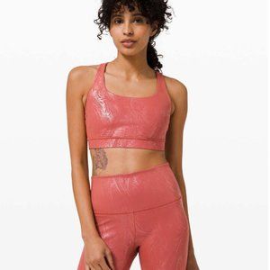 Lululemon Energy Bra Shine *Medium Support, B–D Cup Pink Foil